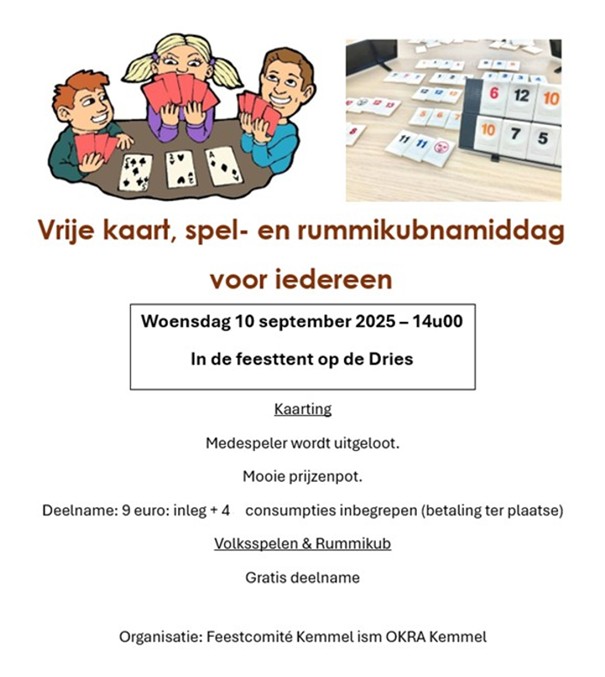 Vrije kaart-, spel- en Rummikubnamiddag