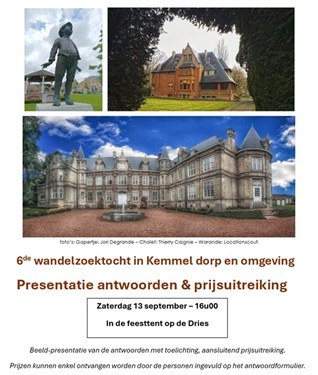 6de wandelzoektocht - Presentatie antwoorden & Prijsuitreiking